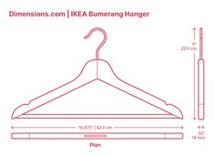 the measurements for a suit hanger