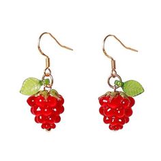 cute raspberry earrings boogzel clothing Trendy Red Jewelry With Matching Earrings, Trendy Red Jewelry Set With Matching Earrings, Red Drop Clip-on Earrings As Gift, Red Drop Clip-on Earrings For Gift, Cherry Dangle Earrings With Ear Wire, Red Dangle Clip-on Earring, Red Dangle Single Clip-on Earring, Red Single Earring As Gift, Single Red Earring Gift