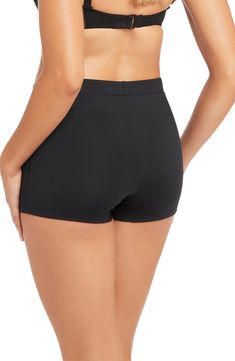 Sporty and sleek, these shapely swim shorts accentuate your curves while providing ample coverage for all-day swimming. Full back coverage 85% recycled polyester, 15% elastane Hand wash, dry flat Imported This product meets Nordstrom Sustainably Sourced Materials criteria: contains at least 50% sustainably sourced materials Beachwear Swimwear With Built-in Shorts For Swimming, High Waist Biker Shorts With Built-in Shorts For Beach, High Waist Swimwear With Built-in Shorts, Beachwear Swim Skirt With Built-in Shorts, Swim Skirt With Built-in Shorts And 4-way Stretch, Short Swim Skirt With Built-in Shorts For Beachwear, Black Swimwear With Built-in Shorts, Compression Swim Trunks With Built-in Shorts, Sports Swim Skirt With Built-in Shorts