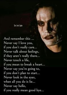 Crow Quotes, Crow Movie, A Good Person, Good Person, Really Deep Quotes, Precious Gift, Warrior Quotes, The Crow, Soul Quotes