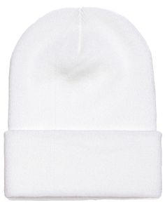 Adult Cuffed Knit Beanie - WHITE - OS | Yupoong Adult Cuffed Knit Beanie Hat in White FFKC, KC Easy Embroidery, Pink Olive, Embroidery Hand, Black Thread, Knit Beanie Hat, Knit Cap, Pom Pom Hat, Pom Beanie, Carolina Blue