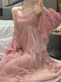 2022 Summer Women Maxi Long Sundress Suspenders Ruffls Fairy Vestidos Long Elegant Feminine Holiday Pink Strap Dress, Apricot Dress, Hemp Dress, Long Sundress, Elegant Feminine, Beach Dresses Summer, Holiday Beach, Romantic Dress, Suspender Dress