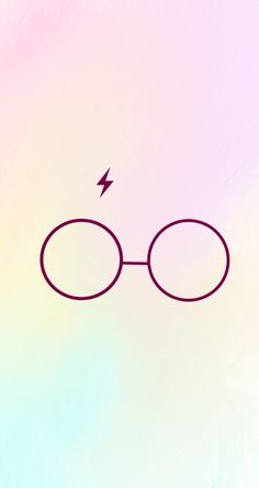 an image of a harry potter glasses with lightning bolt in the middle on a pastel background