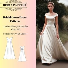 the bride gown dress pattern is available in sizes s to 4xl