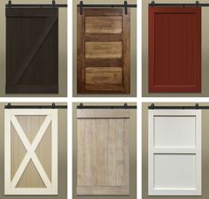 six different types of barn doors and windows