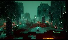 an image of a futuristic city at night