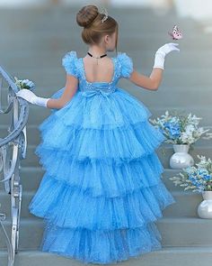 sparkle blue jewel neckline high low ruffled girls pageant dress Light Blue Princess Dress For Prom, Light Blue Princess Style Prom Dress, Princess Style Light Blue Prom Dress, Princess Style Floor-length Prom Pageant Dress, Princess Style Floor-length Pageant Dress For Prom, Quinceanera Princess Dress With Ruffles, Princess Style Light Blue Prom Gown, Ruffled Ball Gown Princess Dress For Quinceanera, Quinceanera Pageant Ball Gown With Ruffles