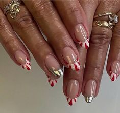 #acrylics #nails #christmas Nail Idea French Tip, French Nails For Christmas, Nail Idea French, Silver French Nails, Christmas Mani, Acrylics Nails, Candy Cane Nails, Nails Christmas, Nail Idea