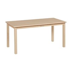 a wooden table on a white background with no one around it or the table is empty