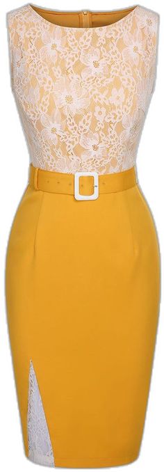 Fitted Yellow Belted Dress, Retro Stage, Belt Dress, Lace Patchwork, Plus Size Shopping, Christmas Dress, Dress Romper, White Shop, Belted Dress