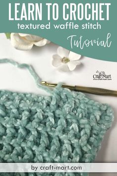 a crochet purse with text overlay that says learn to crochet textured waffle stitch