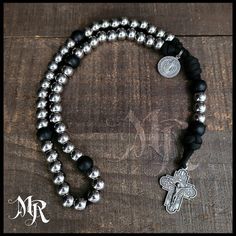 Rugged Rosaries Combat Rosary Benedict Adjustable Spiritual Rosary With Miraculous Medal, Adjustable Silver Rosary For Meditation, Adjustable Rosary With 8mm Beads In Cross Shape, Adjustable 108 Beads Cross Rosary, Adjustable Silver Rosary With 8mm Beads, Combat Rosary, Rugged Rosary, Paracord Rosary, Beautiful Rosary