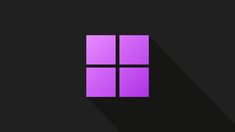 a purple square icon on a black background