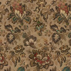 an old fashioned wallpaper with many different flowers and leaves