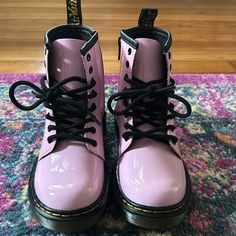 Adorable Pink Patent Leather Boots. New Without Tags. Does Not Include Original Box. Cute Pink Synthetic Boots, Pink Winter Boots For School, Cute Pink Leather Boots, Casual Pink Boots For School, Patent Leather Boots, J Black, Asics Running Shoes, Metal Lace, Dr Martens Shoes