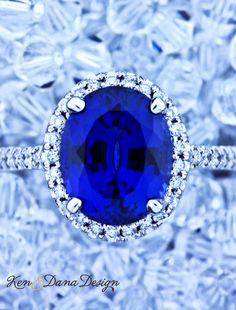 Blue Sapphire Engagement Ring by Ken & Dana Design called Camilla. Blue Sapphire Engagement Ring, Engagement Rings Diamond, Colored Gemstones, Sapphire Engagement Ring Blue, Rings Diamond, Sapphire Engagement Ring, Rings Engagement, It Goes On, Bling Rings