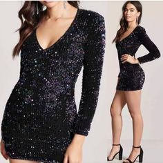 Forever 21 Black/Purple Sequin Mini Dress. New W Tags. Size Medium Black Sequin Mini Dress, Sequin Mini, Sequin Mini Dress, Black Sequins, Forever 21 Dresses, 21 Dresses, Forever 21, Sequin, Size Medium