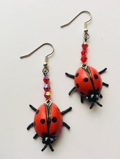 Ladybug earrings Ladybug Earrings, Insect Jewelry