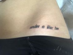 a woman's stomach with the words under a place to be written on it