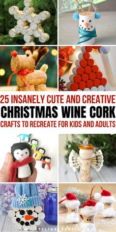 Christmas wine cork crafts Wine Cork Crafts For Kids, Cork Crafts For Kids, Christmas Wine Cork Crafts, Cork Decorations, Christmas Cork Ornaments, Wine Cork Gifts