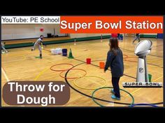 Elementary Football Activities, Football Stations For Pe, Elementary Pe Throwing Games, Football Pe Games Physical Education, Football Games For Pe, Pe Football Games Elementary, Football Pe Games, Overhand Throwing Games Pe, Pe Stations Elementary