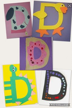 several different types of paper cut outs with the letter d on them