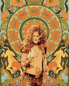 Led Zeppelin rock music band poster psychedelic 70’ boogie child vintage Robert Plant Groovy Wallpaper, Music Illustration, Music Artwork, Robert Plant, Trippy Art