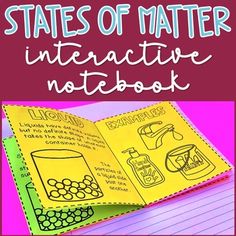 Looking for high-quality and engaging states of matter notes for your upper elementary students? Download my States of Matter Interactive Notebook - Solids, Liquids, and Gases for an interactive notebook template that is an excellent addition to any interactive science notebook. This flipbook is NGSS-aligned and is perfect for students in grades 3, 4, or 5. With this flexible resource, you'll get a print-and-go interactive states of matter activity in which students make a booklet to portray sol States Of Matter Notes, Solid Liquid Gas Activities, Matter Notes, Solids Liquids And Gases, Matter Activities, Interactive Notebooks Templates, Solid Liquid Gas, Notebook Template, Science Notebook