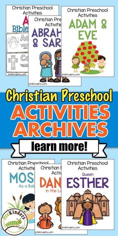 the christian preschool activities pack includes an activity book, and other activities to teach children about jesus