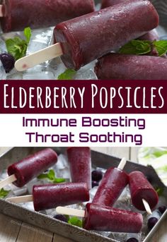 Elderberry Popsicles, Popsicles Recipe, Elderberry Recipes, Desserts Vegan, Herbal Recipes, Low Carb Dessert, Popsicle Recipes, Natural Cough Remedies, The Immune System