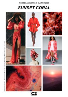 2025 Fashion Trend – Spring Summer: Sunset Coral - C2 Fashion Studio Coral Fashion, Brand Positioning, Color Forecasting, 2025 Fashion, Casual Wear Women, Futuristic Fashion