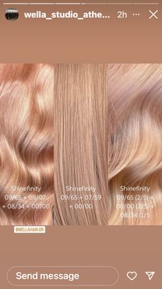 Pearl Rose Blonde Hair, Wella Shinefinity Formulas, Strawberry Blonde Hair Formula, Shinefinity Formulas, Wella Shinefinity, Wella Hair Color, Best Hairstyles For Women, Anton Chekhov, Pink Blonde Hair