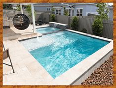 a small pool in the middle of a backyard