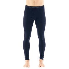 evo.com | Icebreaker Long Underwear Bottoms > The Icebreaker 200 Oasis with Fly Leggings are crafted from nature's naturally luxurious and odor-resistant merino wool fiber for comfort and light warmth. Flatlock seams help prevent chafing for comfort during active pursuits. Slim Fit A snug, close-to-body fit for low bulk layering. Inseam (Size L) 30.75" 200 g/m | Icebreaker 200 Oasis with Fly Leggings 2021 - 2X-Large Blue | Wool Cold Weather Leggings, Thermal Pants, Thermal Leggings, Wool Gloves, Wool Clothing, Layer Style, Midnight Navy, Crew Shirt, Slim Fit Pants