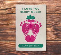 a greeting card with the words i love you berry much