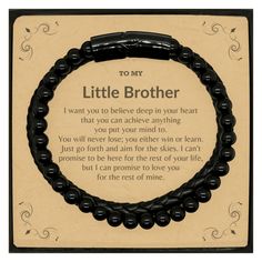 Motivational Little Brother Stone Leather Bracelets, Little Brother I can promise to love you for the rest of mine, Bracelet with Message Card For Little Brother, Little Brother Birthday Jewelry Gift for Women Men - Mallard Moon Gift Shop Engraved Black Braided Bracelet For Gift, Engraved Black Braided Bracelets For Gifts, Black Braided Bracelet For Valentine's Day Gift, Black Braided Bracelets For Valentine's Day Gift, Black Braided Bracelet For Father's Day Gift, Black Promise Bracelets For Valentine's Day, Father's Day Gift Black Leather Bracelet, Black Leather Bracelet For Father's Day, Father's Day Gift Braided Bracelet