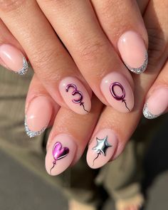 Pink French Tips Coffin, Birthday Nails Ideas, Horror Nails, Chrome Nails Designs, Nail Idea