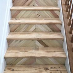 the stairs are made out of wood planks