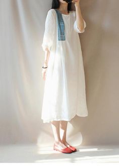 Modern O Neck Patchwork Clothes Photography White Loose Dresses

 Materials used:cotton linen

Measurement:Size M/US12-14/EUR42   
Shoulder 39cm / 15.21"
bust 101cm / 39.39"
Sleeve length 34cm / 13.26"
length 109cm / 42.51"


Size L/US16-18/EUR44   
Shoulder 41cm / 15.99"
bust 106cm / 41.34"
Sleeve length 38cm / 14.82"
length 112cm / 43.68"




We ship worldwide.

Tracking numbers provided for all orders. Summer Linen Patchwork Dress, Summer Linen Dress With Patchwork, White Bohemian Ramie Linen Dress, White Bohemian Linen Dress Made Of Ramie, Beach Linen Dress With Patchwork, Beach Linen Patchwork Dress, White Linen Shift Dress, White Loose Dress, Clothes Photography