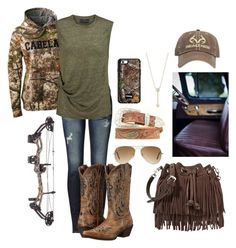 Realtree Outfits For Women, Camo Theme Outfit, Olive Green Top, Looks Country