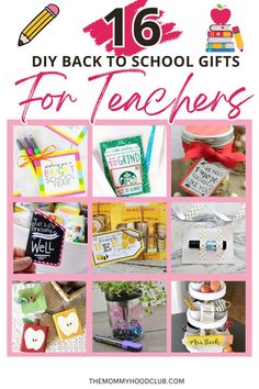 A collection of 16 best DIY gifts for teachers, featuring creative teachers gifts, homemade teacher gifts, and thank you gift baskets. Includes ideas for teacher gift baskets, diy teacher Christmas gifts, and small teacher appreciation gifts diy. Perfect for Teacher Appreciation Week and teacher appreciation gifts from students diy. Back To School Gifts For Teachers, Teachers Diy, Best Teacher Gifts, School Teacher Gifts, Diy Teacher Gifts