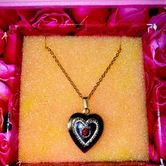 Avon 2-Tone Heart Locket. Ruby Red Rhinestone July Birthstone 23” Gold Tone Chain. Never Worn, Storage Kept. Heart Necklace With Rhinestones For Valentine's Day Anniversary, Valentine's Day Heart Necklace With Rhinestones For Anniversary, Valentine's Day Rhinestone Heart Necklace For Anniversary, Valentine's Day Double Heart Rhinestone Jewelry, Rhinestone Necklaces As Valentine's Day Gift, Rhinestone Necklaces For Valentine's Day Gift, Heart Necklace With Rhinestones For Gift, Valentine's Day Gift Necklace With Rhinestones, Valentine's Day Gift Necklaces With Rhinestones