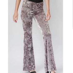 Nwot - Never Worn Color - Dusky Lavender Very Stretchy Inseam 34” Rise 10.5 “ Waist 14.4 Flat Flare Black Pants, Victoria Secret Jeans, Velvet Flare Pants, Burgundy Jumpsuit, Dusty Lavender, Ribbed Flares, Velvet Flares, Flare Leg Pants, Bell Bottom Pants