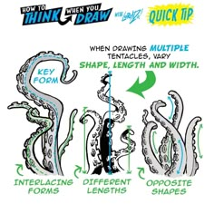 how to draw an octopus with quick tips for drawing the shape, length and width