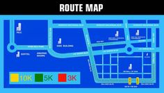 a blue map with the words route map on it