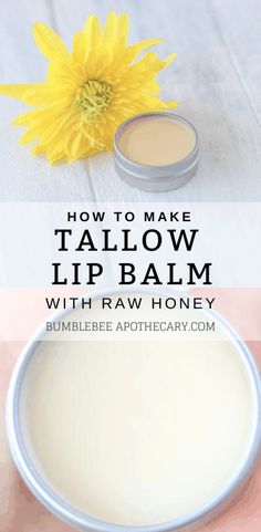 Tallow Benefits, Lipbalm Diy, Tallow Recipes, Natural Motherhood, Bumblebee Apothecary, Tallow Lip Balm, Modern Homemaking, Recipe With Honey