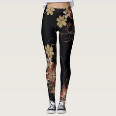 A festive legging to be worn with black or gold. This legging features a gold, white and burgundy poinsettia floral print. A dressy print for parties and beyond. Copper Rose Gold, Copper Rose, Best Leggings, Floral Leggings, Stylish Wedding, Black Marble, Leggings Fashion, Hat Crafts, Dressmaking