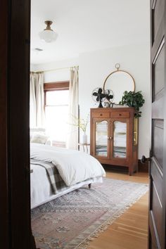 the bedroom is clean and ready to be used as a guest room for someone's guests