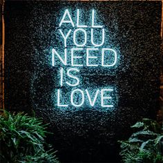 a neon sign that says all you need is love