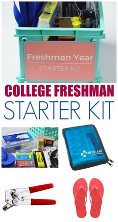 the college freshman starter kit is organized and ready to be used as a toolbox